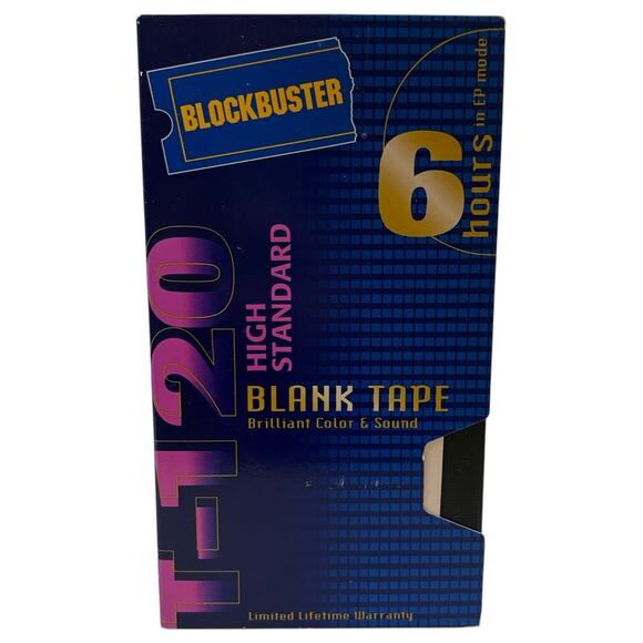 VTG Blank Tape Blockbuster Video T-120 VHS High Standard Tape & VHS Head Cleaner - Picture 12 of 16